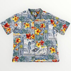 Vintage DUKE Kahanamoku Mens Hawaiian Floral AOP Short Sleeve Button Up Shirt XL